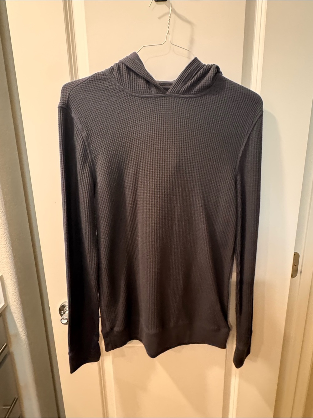 Sonoma Men's Waffle-Knit Crewneck Hoodie - Charcoal Gray